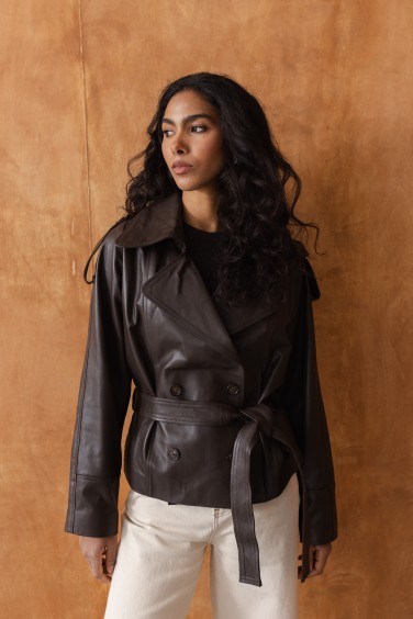 Valery Brown Leather Jacket...