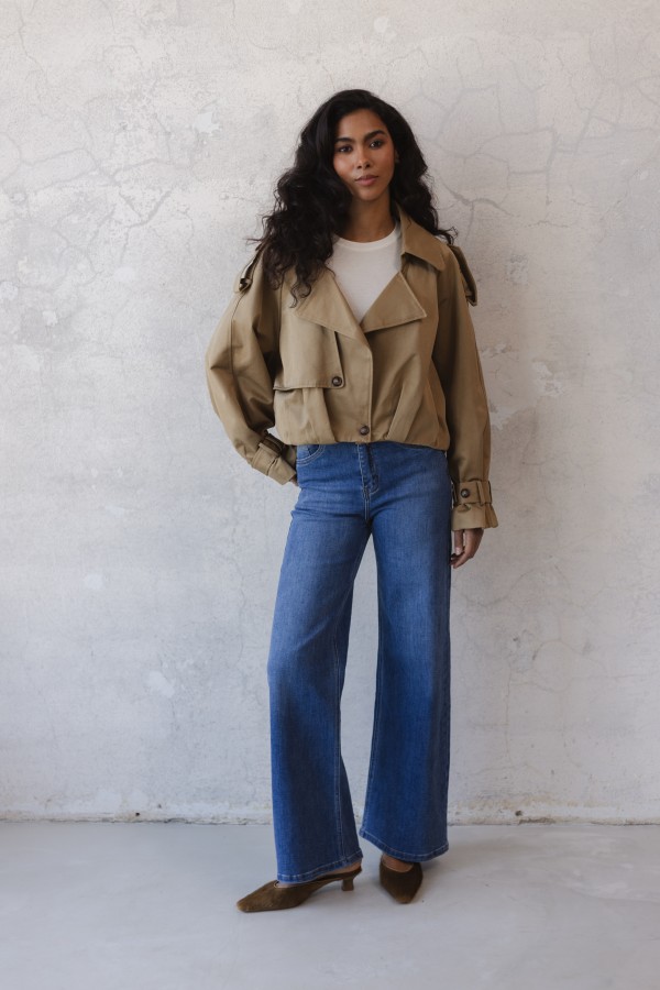 38550 Beige Bomber Jacket