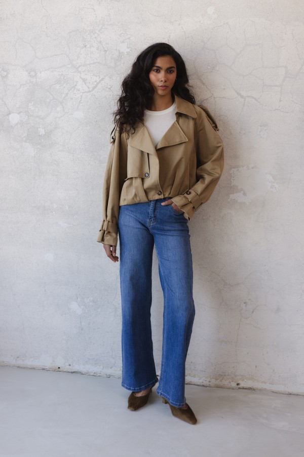 38550 Beige Bomber Jacket