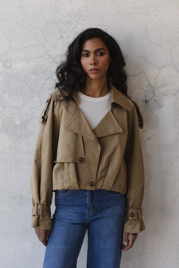 38550 Beige Bomber Jacket