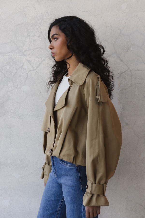 38550 Beige Bomber Jacket