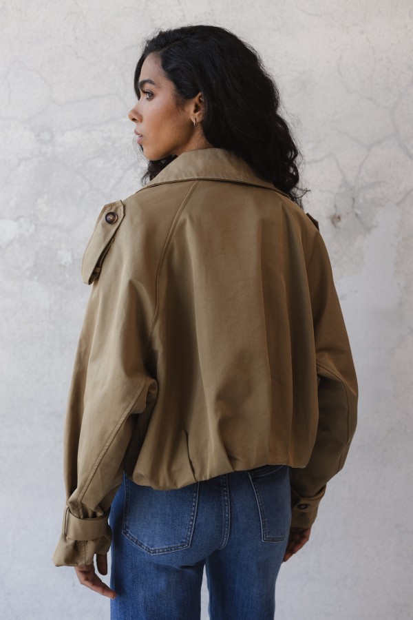 38550 Beige Bomber Jacket