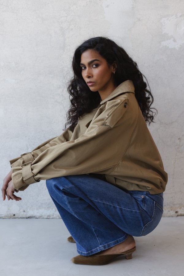 38550 Beige Bomber Jacket