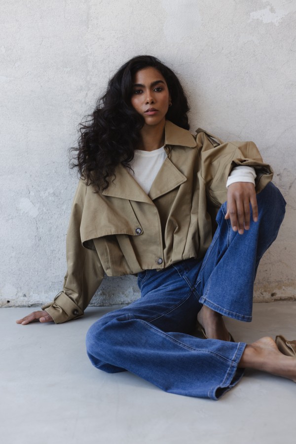 38550 Beige Bomber Jacket