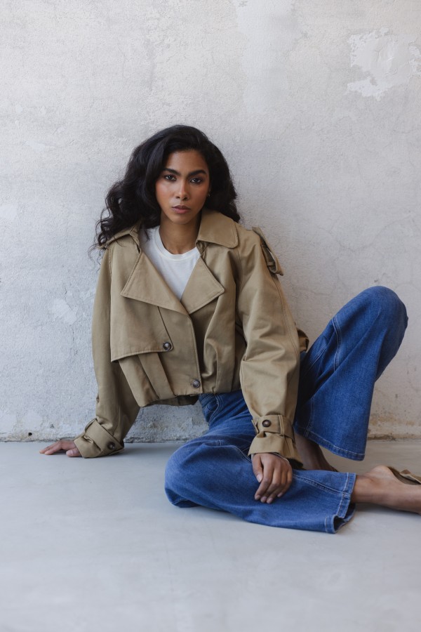 38550 Beige Bomber Jacket