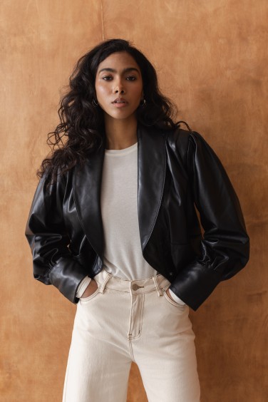 Sheri Cropped Leather...