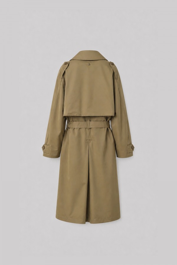 Alexander Long Trench Coat Khaki