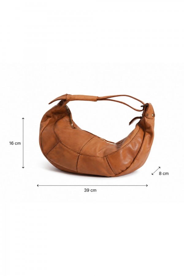 Soft Hobo Vintage Leather Handbag Camel