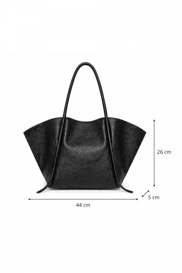 Black Leather Shopper Bag