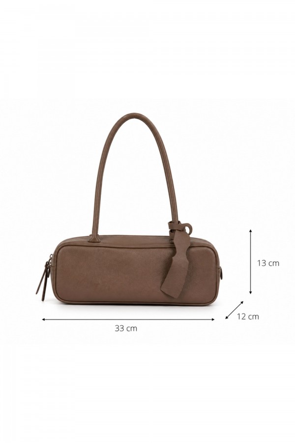 Leather Bowling Mocha Bag