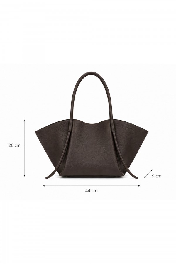 Skórzana Torebka Shopper Brąz