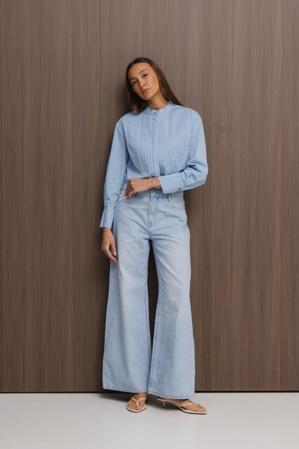 Lori Elongated Shirt Blue