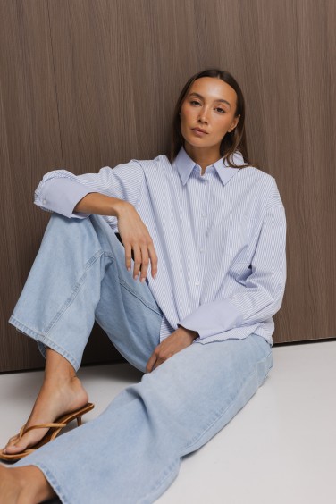 Camelia Striped Shirt Blue