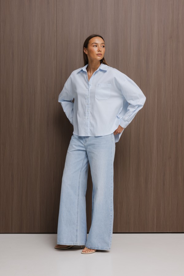 Camila Cotton Shirt Blue