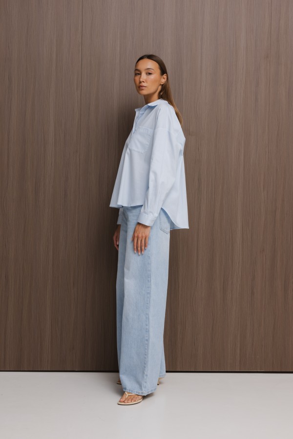 Camila Cotton Shirt Blue