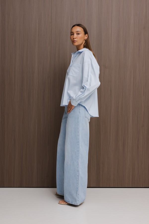 Camila Cotton Shirt Blue