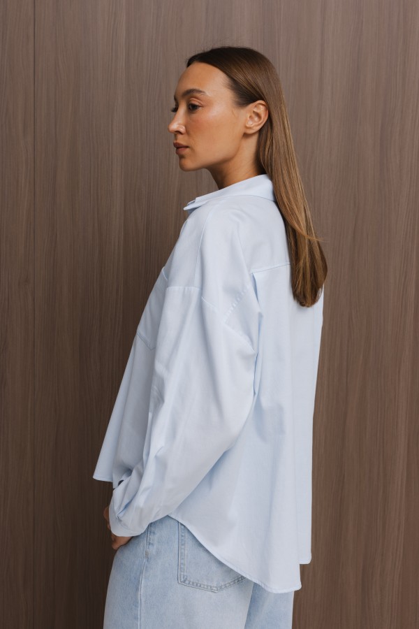 Camila Cotton Shirt Blue