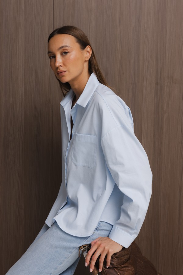 Camila Cotton Shirt Blue