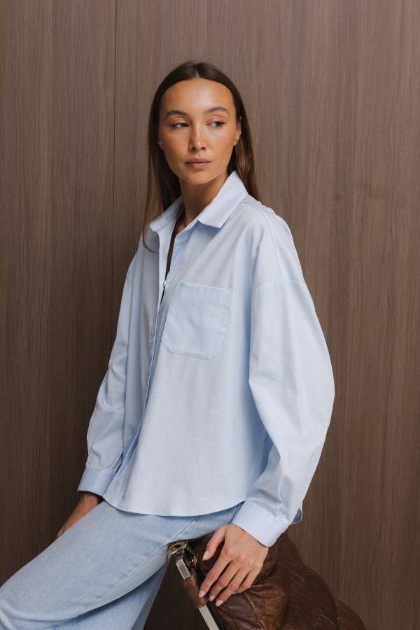 Camila Cotton Shirt Blue