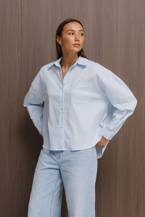 Camila Cotton Shirt Blue