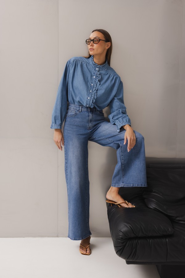 RD9031 Spodnie Jeansowe Wide Leg Blue