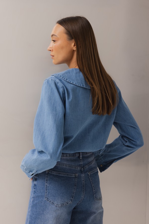 RD9031 Spodnie Jeansowe Wide Leg Blue