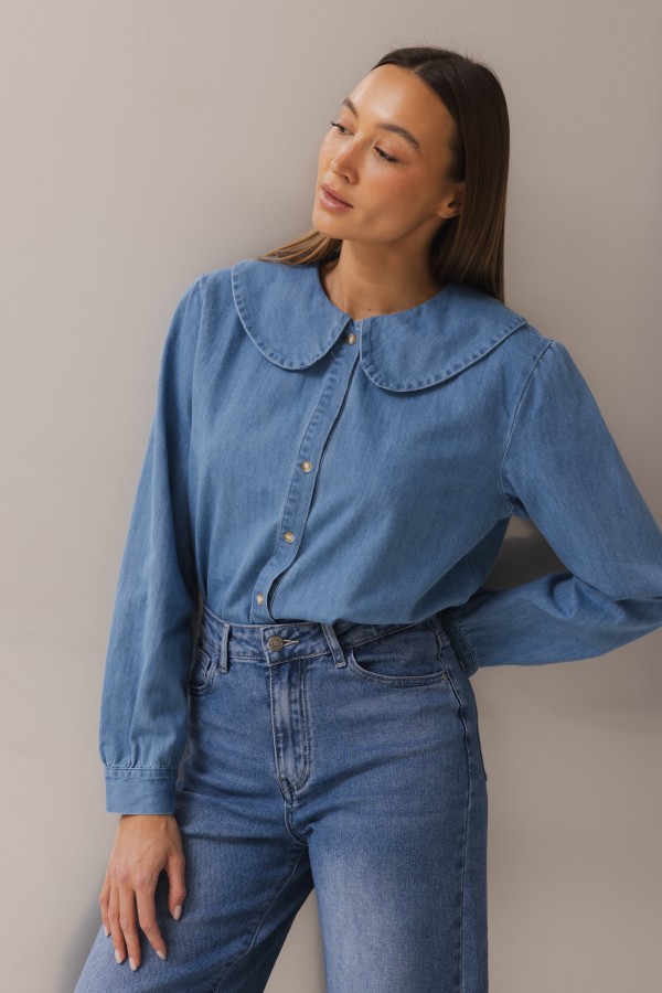 RD9031 Spodnie Jeansowe Wide Leg Blue