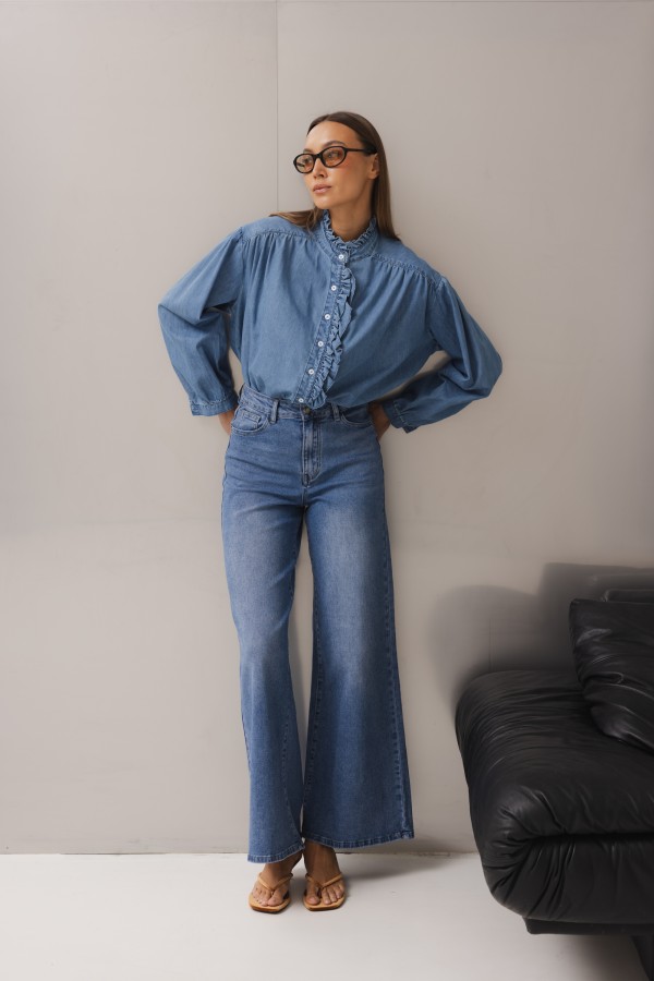 RD9031 Spodnie Jeansowe Wide Leg Blue