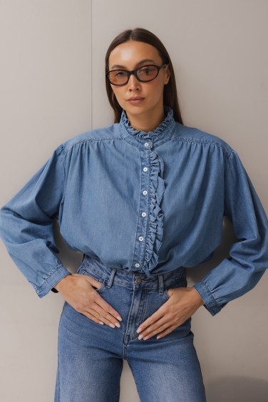 Alma Denim Shirt with...