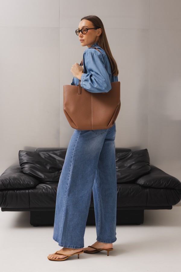 Skórzana Torba Na Ramię Camel