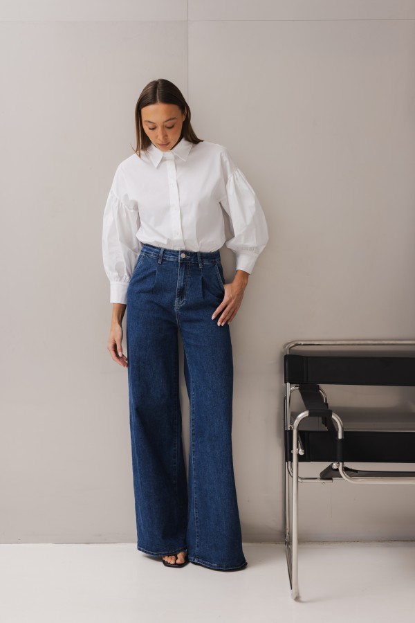 RD2758 Spodnie Jeansy Wide Leg Blue