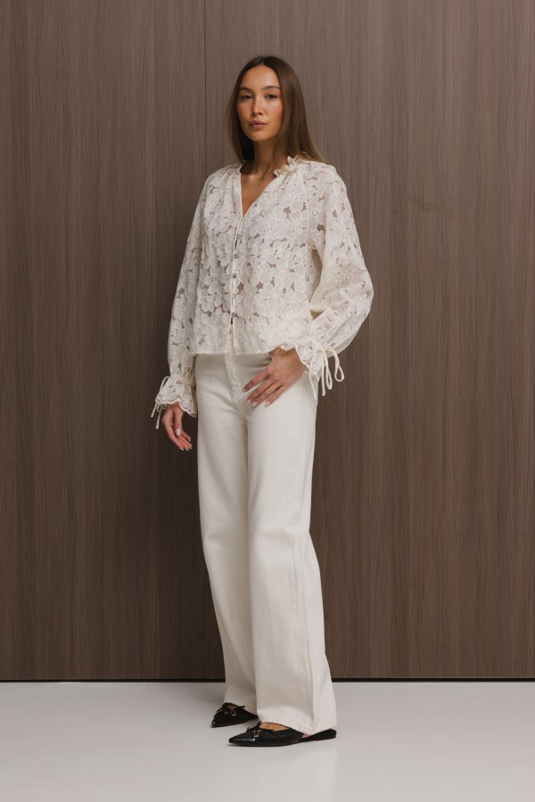 Adeline Embroidered Shirt Cream