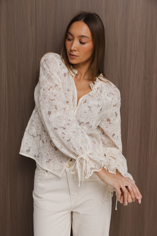 Adeline Embroidered Shirt Cream