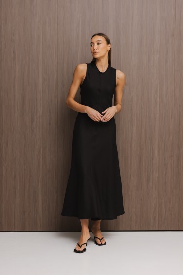 Sabrina Black Midi Dress