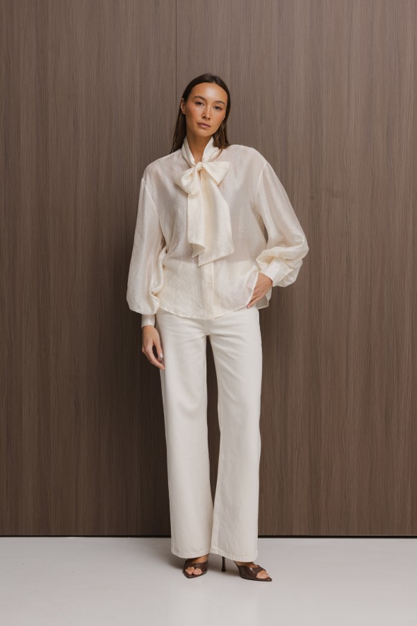 Amina Tie Shirt Cream