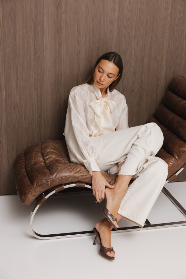 Amina Tie Shirt Cream