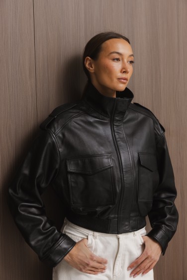 Nessie Leather Jacket Black