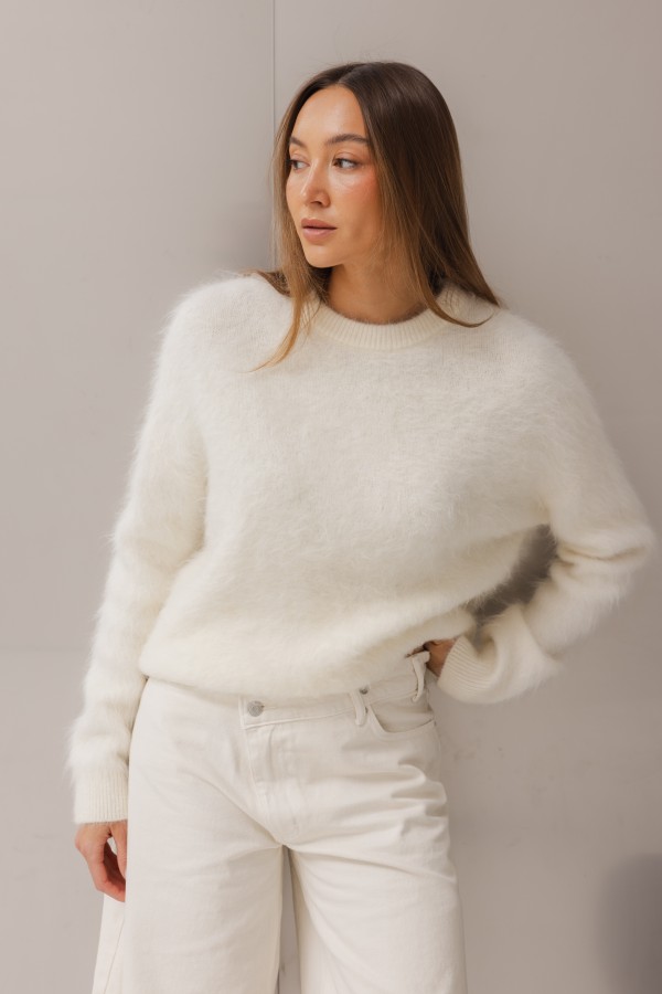 Morgan Alpaca Sweater Ecru
