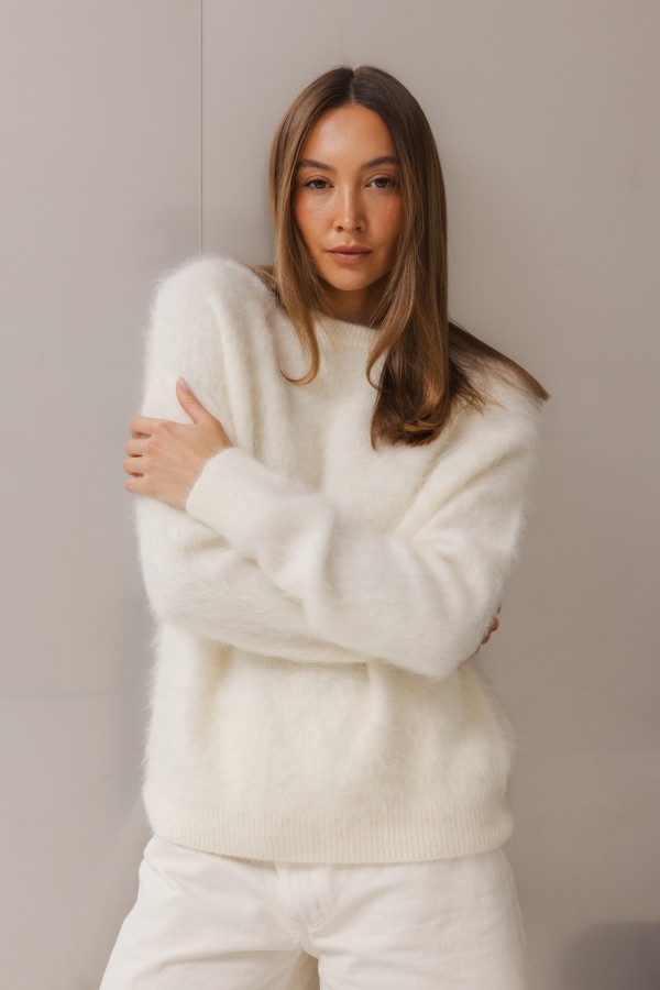 Morgan Alpaca Sweater Ecru
