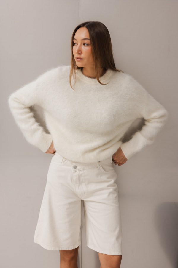 Morgan Alpaca Sweater Ecru