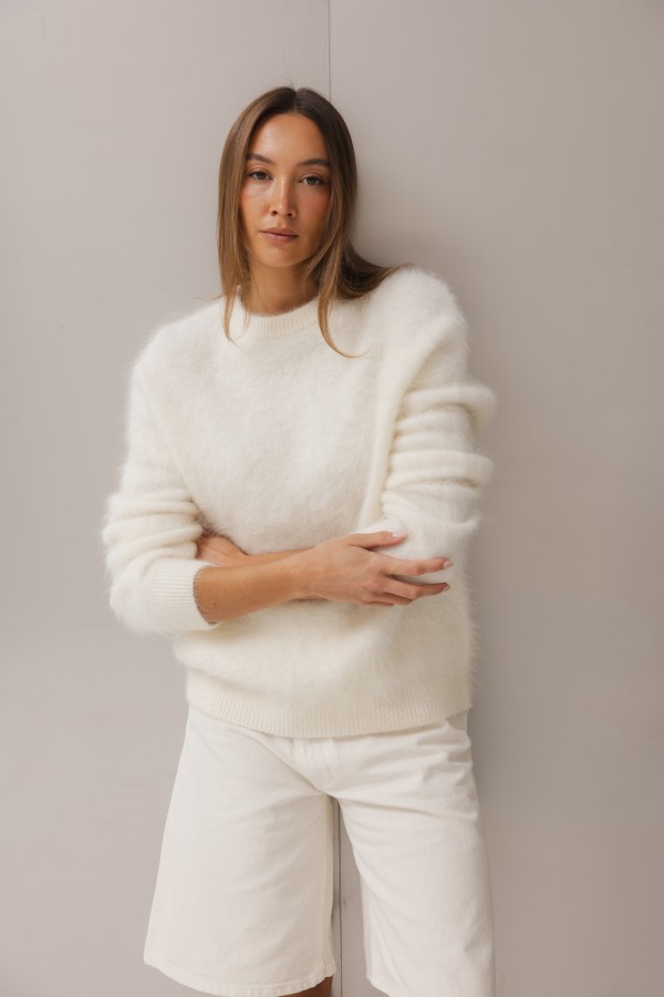 Morgan Alpaca Sweater Ecru