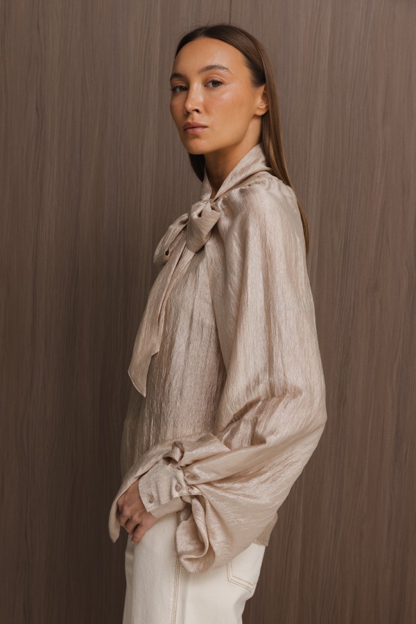 Maja Blouse Tie Beige