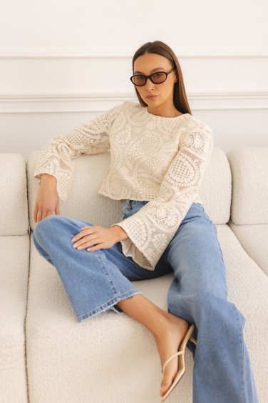Bellisima Cream Embroidered...