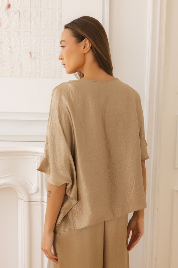 Stella Satin Blouse Beige