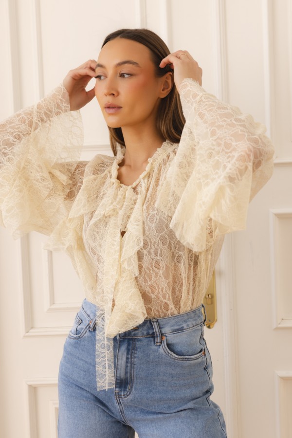 Celestine Lace Blouse Cream