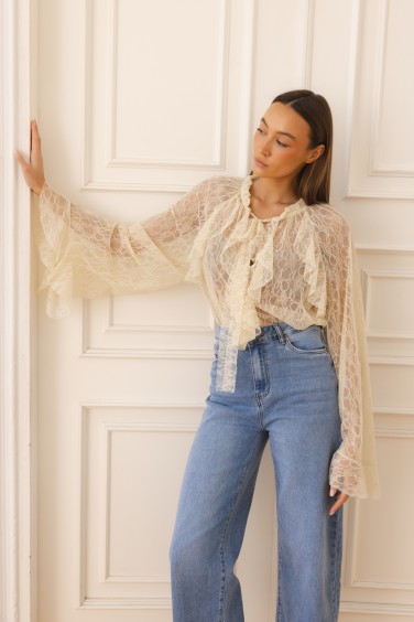 Celestine Lace Blouse Cream