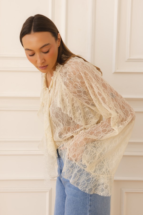 Celestine Lace Blouse Cream