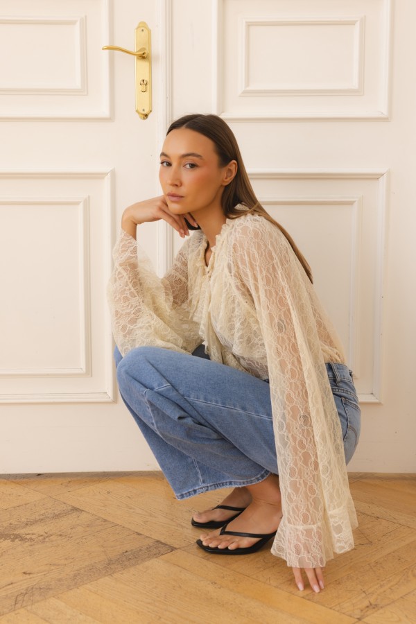 Celestine Lace Blouse Cream
