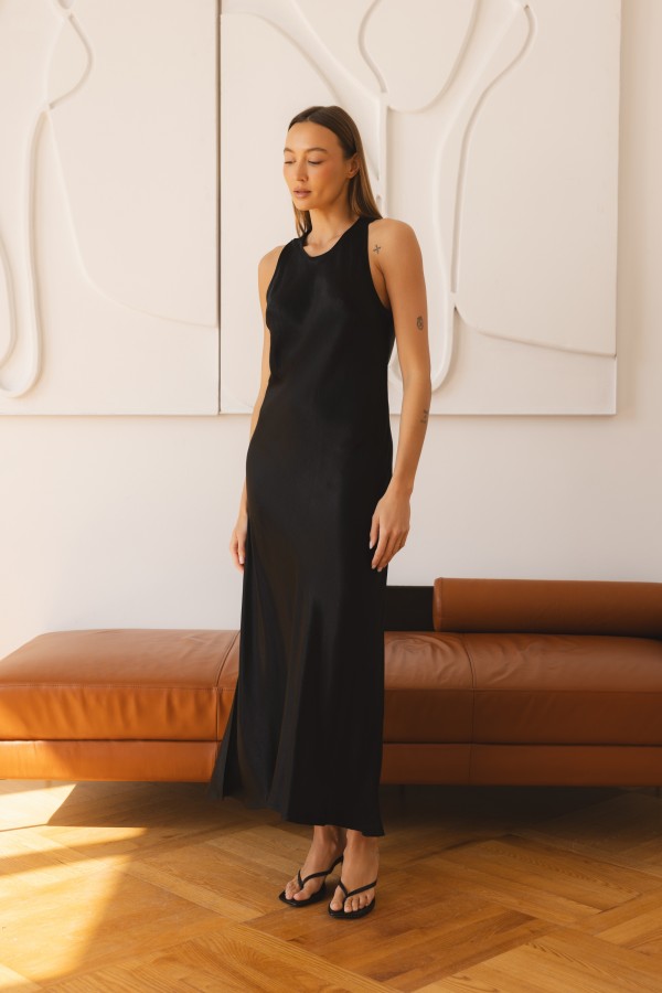 Noemi Sukienka Satynowa Czarna