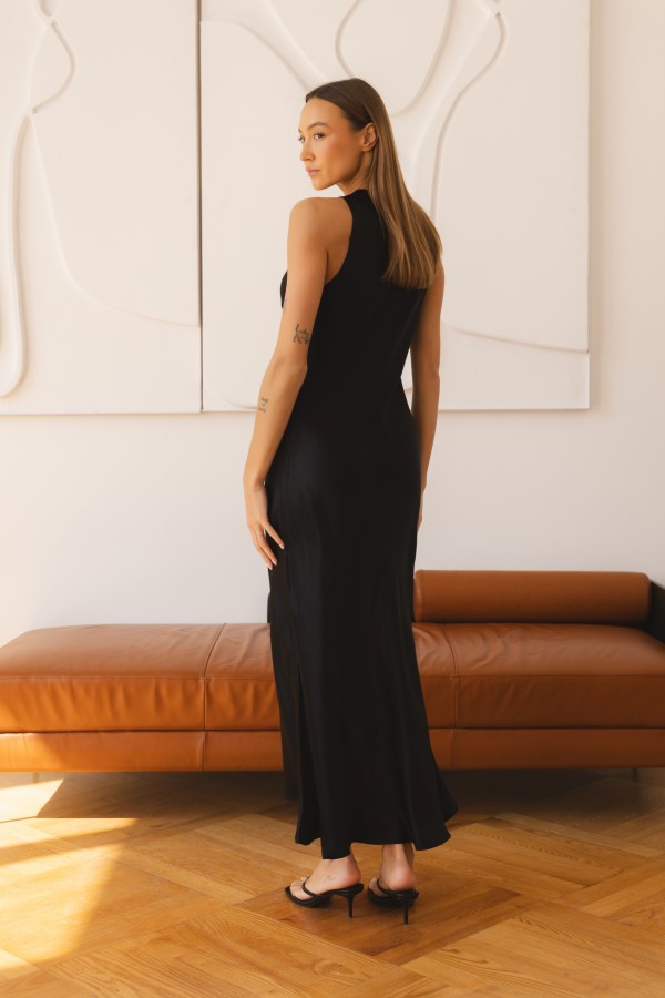 Noemi Sukienka Satynowa Czarna